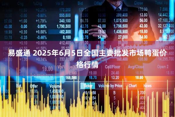 易盛通 2025年6月5日全国主要批发市场鸭蛋价格行情