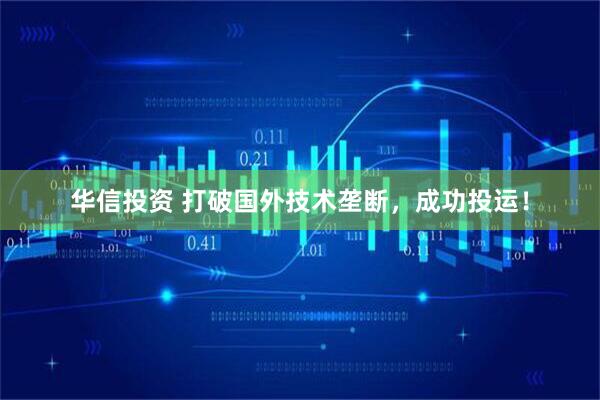 华信投资 打破国外技术垄断,成功投运!